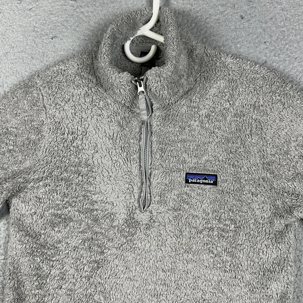 Patagonia Los Gatos Sweater Womens Small Grey Quarter Zip Fleece Pullover Logo